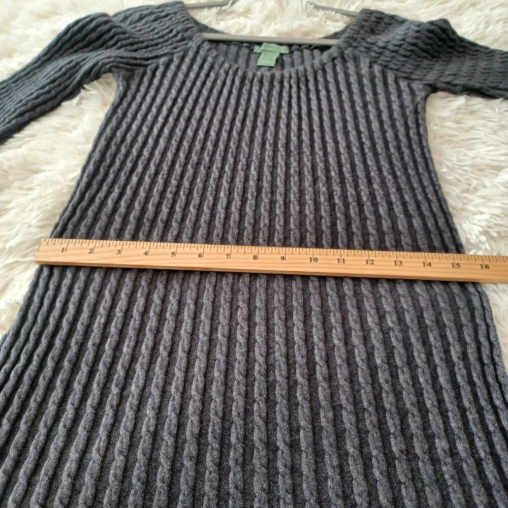 Maple Grey Rib-Knit Midi Dress Angora Rabbit Hair Size Small - Picture 5 of 6
